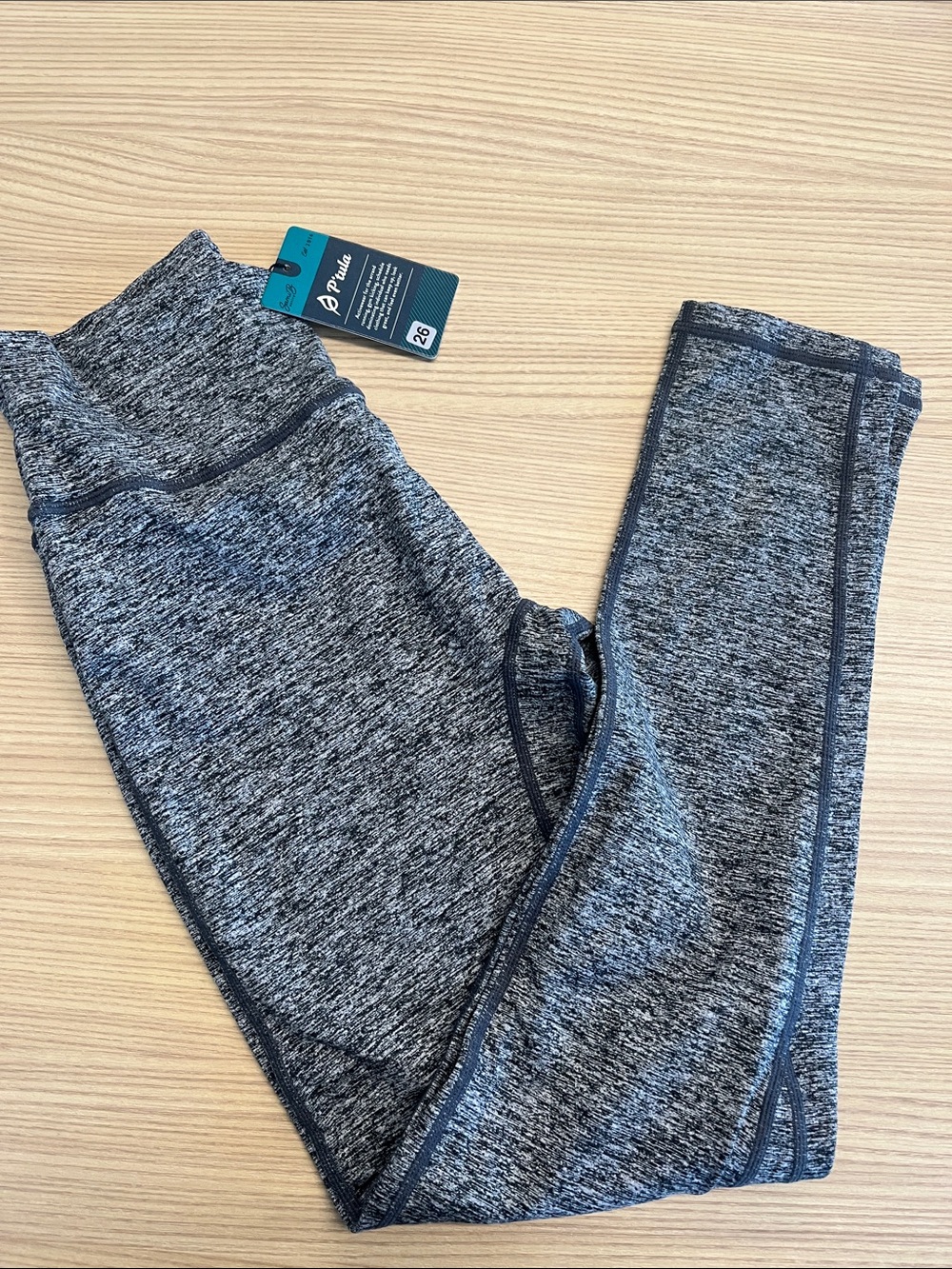 P'tula Heathered Charcoal/Black Bare Leggings - Large